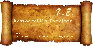 Kratochvilla Evariszt névjegykártya